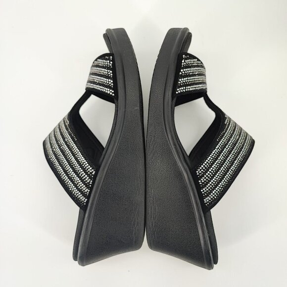 Skechers Women's  Luxe Foam Rumble Black Synthetic Sandals Size 8 - Picture 6 of 8